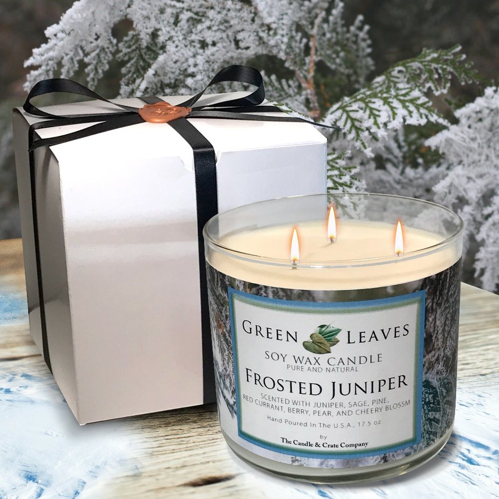 Frosted Juniper, Soy Candle, Handmade, Strong Amazing Scent!